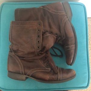 Brown Steve Madden Combat Boots